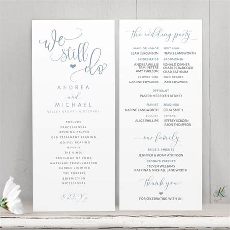 Vow Renewal Ceremony Program Template