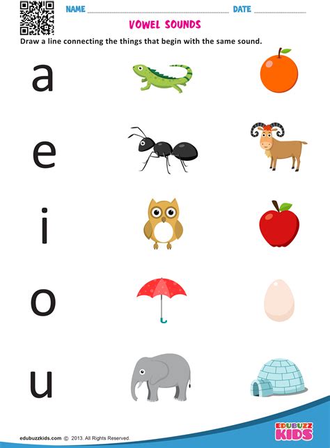 Vowel Sounds Worksheets for Kids