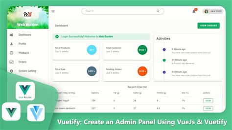 Vuetify Admin Dashboard