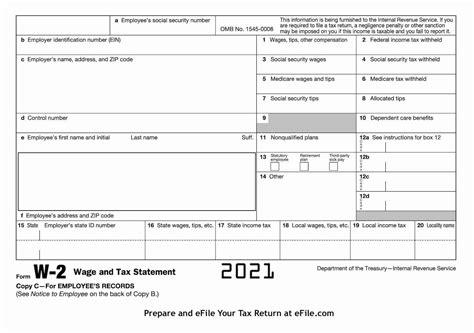 W-2 Form Template with Calculations