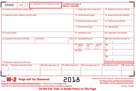 W-2 Form Template with Multiple Employees