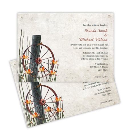 Wagon Wheel Wedding Invitation Template