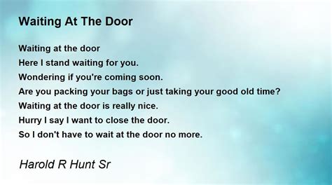 Waiting at the Door Dog Poems