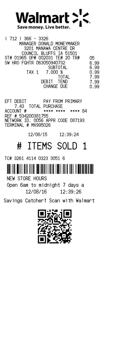 Walmart Receipt Template 2