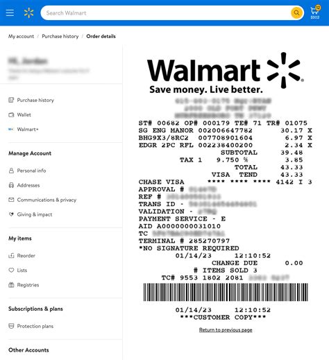 Walmart Receipt Template 5