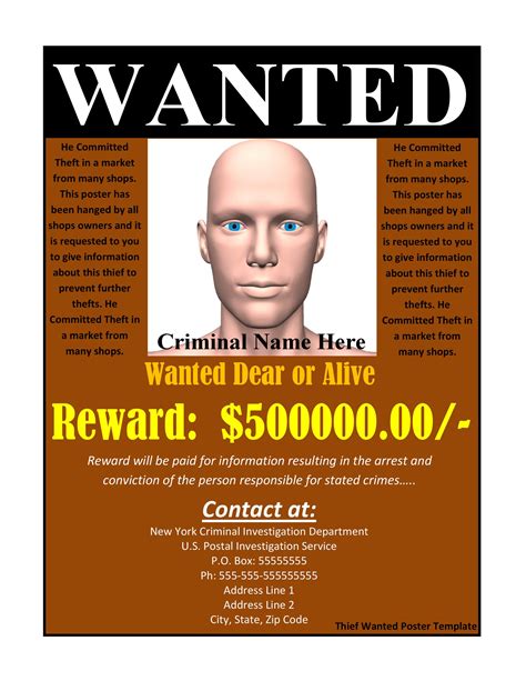 Wanted Flyer Template Example