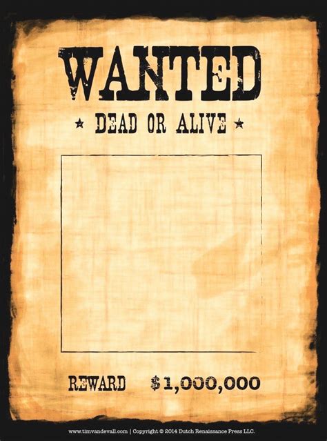 Wanted Poster Google Slides Template Design