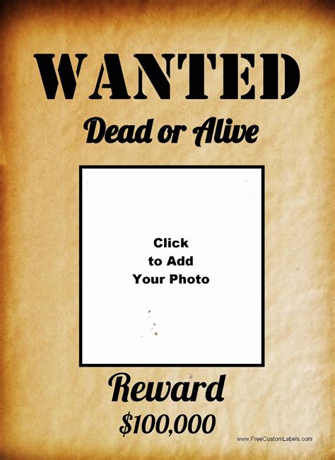 Wanted Poster Template Editable Download