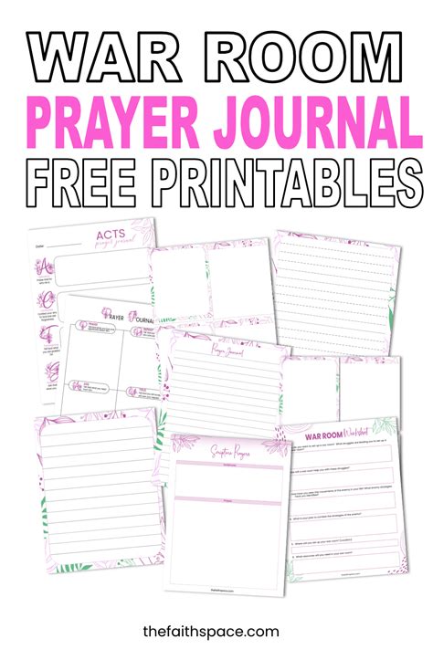 war room prayer journal template image