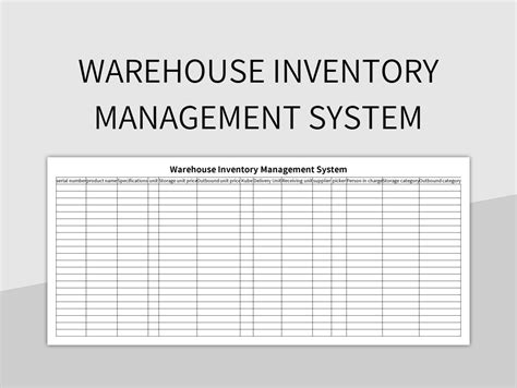 Warehouse Management Template