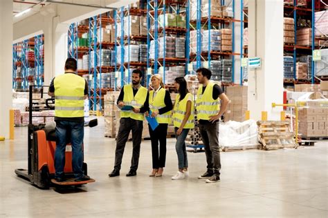 Warehouse workers in training