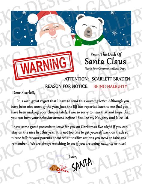 Warning Letter from Santa PDF