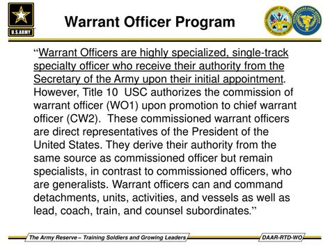 Warrant Officer Program