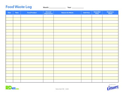 Waste Log Template Excel Free