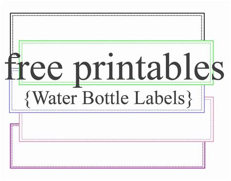 Water Bottle Label Template Printable