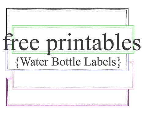 Water Bottle Labels Free