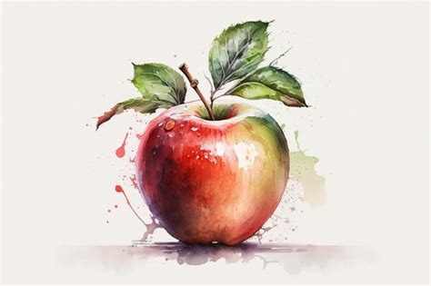 Watercolor Apple Illustration Template