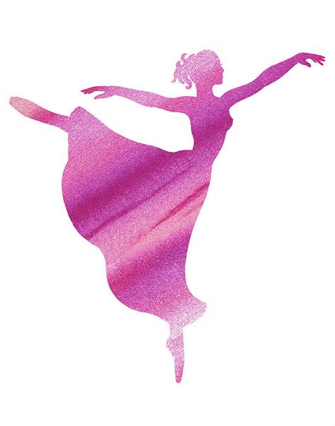 Watercolor Ballerina Silhouette