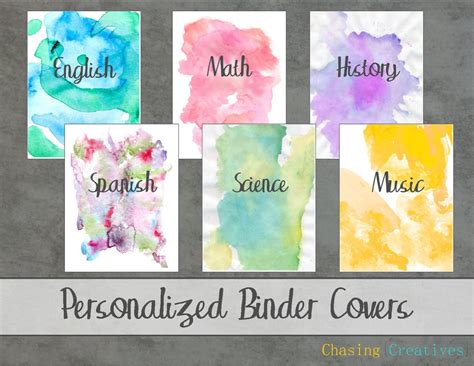 Watercolor binder cover design