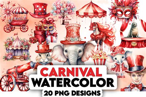 Watercolor carnival template