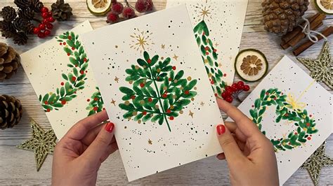 Watercolor Christmas card design