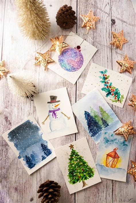 Watercolor Christmas Card Templates