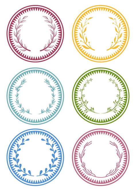 Watercolor Circle Label Template