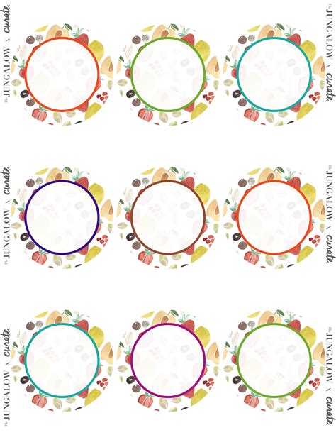 Watercolor Circle Label Template