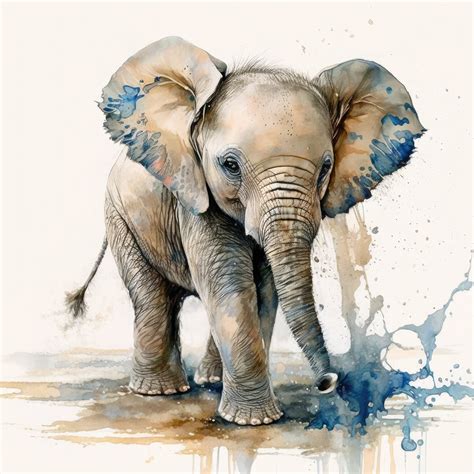 Watercolor elephant design