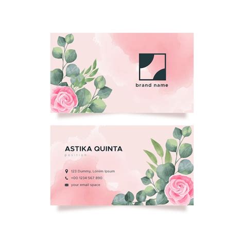 Watercolor Floral Business Card