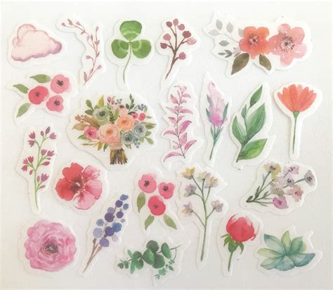 Watercolor Floral Stickers