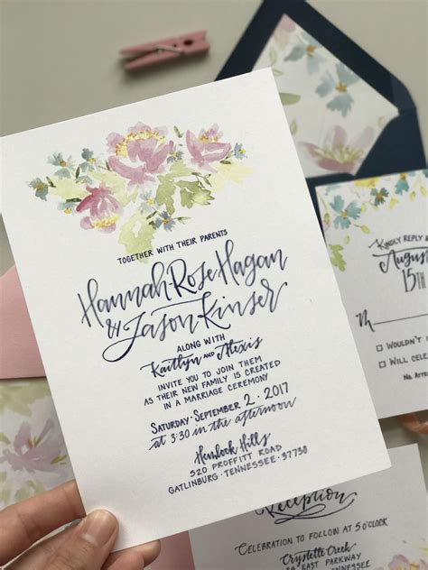 Watercolor Floral Wedding Invitations