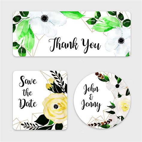 Watercolor Floral Wedding Label