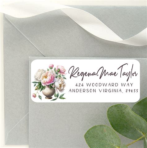 Watercolor Florals Wedding Return Address Labels Templates