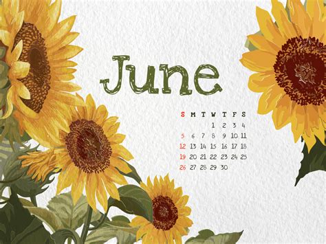 Watercolor June calendar