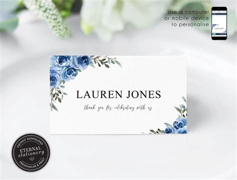 Watercolor Place Card Template