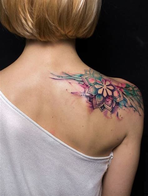 Watercolor Shoulder Tattoos