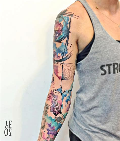 Watercolor Tattoo Sleeve Design