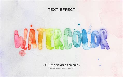 Watercolor Text Effect Template