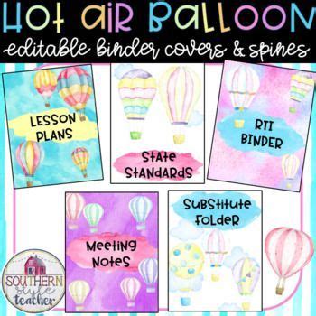  Watercolor whimsy binder cover template for a playful and creative look