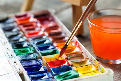 Watercolour painting materials