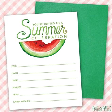 Watermelon Backyard Party Invitation Template