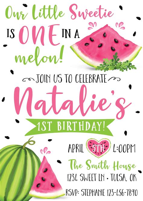 Watermelon BBQ Invitation Template