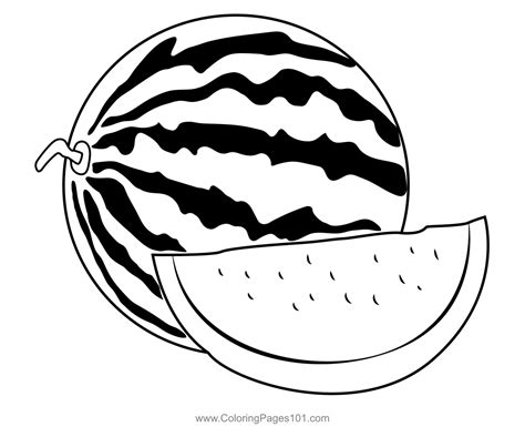 Watermelon Coloring Page 2