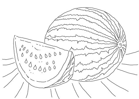 Watermelon Coloring Page 3