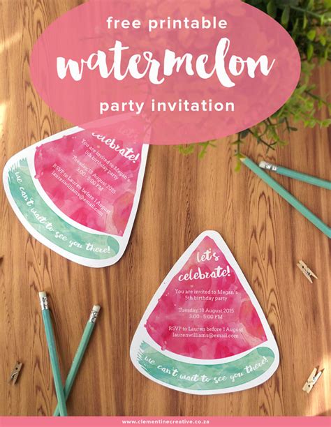 Watermelon Garden Party Invitation Template