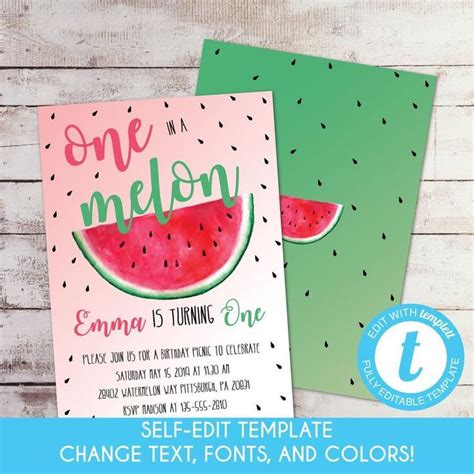 Watermelon Invitation Template 10