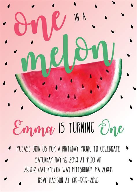 Watermelon Invitation Template 9