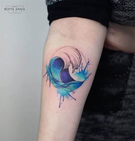 Wave and Feather Tattoo