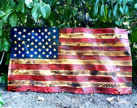 Wavy Wooden Flag Template with Jigsaw